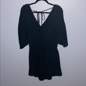 Black ruffle romper